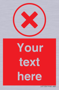 Custom red background, red cross in circle sign